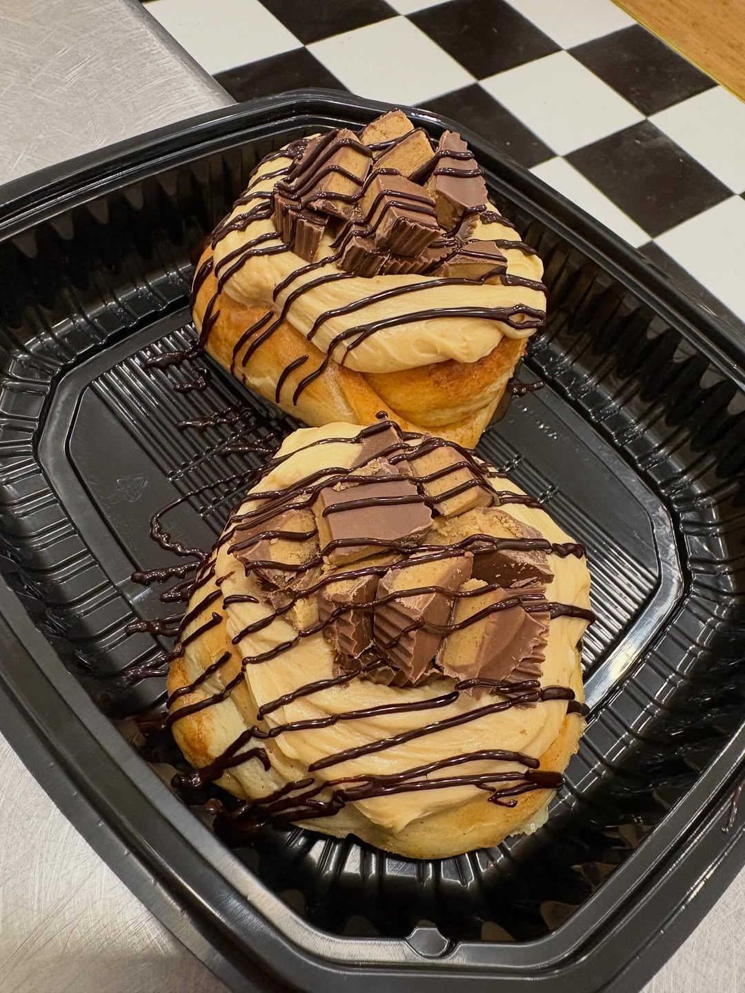 Reese's loaded cinnamon bun